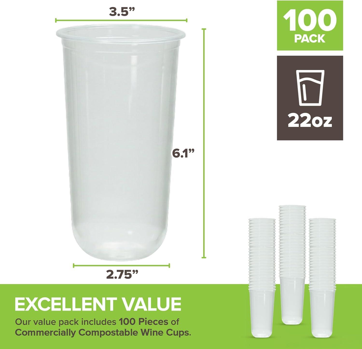 imageStock Your Home 9 oz Clear Cups 50 Pack Disposable Cups for Water Beer and More Stemless Design220 ounces