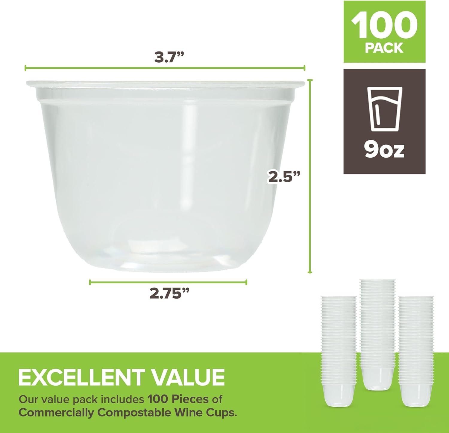 imageStock Your Home 9 oz Clear Cups 50 Pack Disposable Cups for Water Beer and More Stemless Design90 ounces