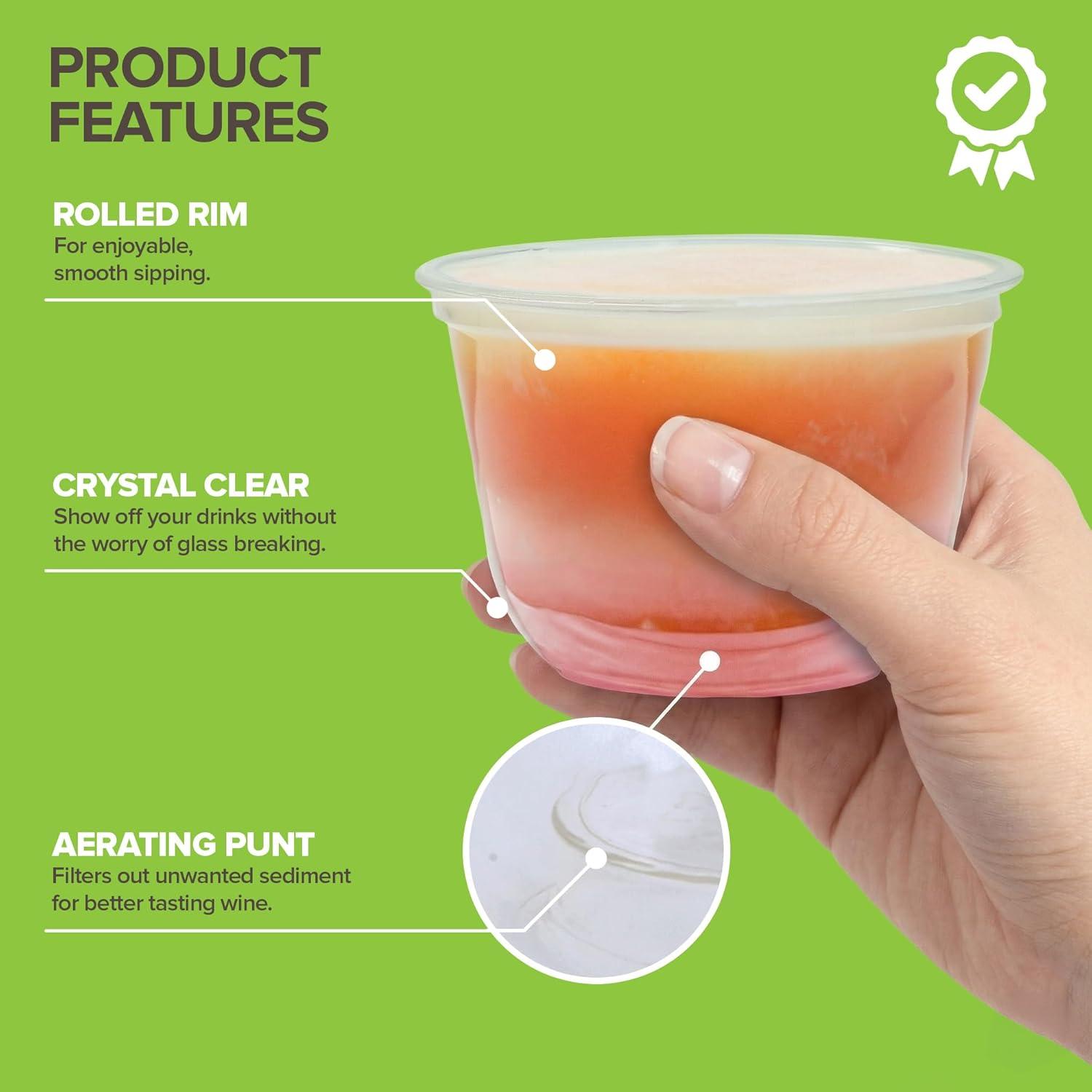 imageStock Your Home 9 oz Clear Cups 50 Pack Disposable Cups for Water Beer and More Stemless Design90 ounces