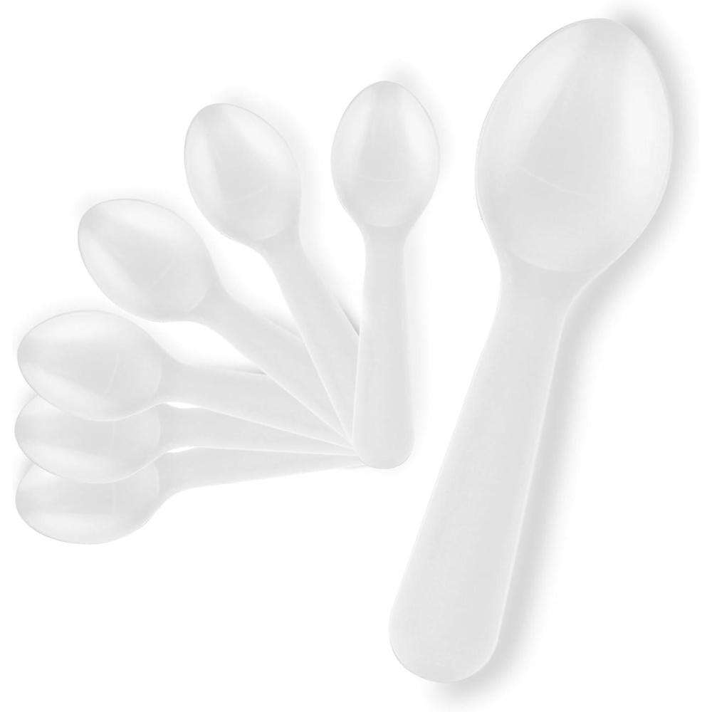 imageStock Your Home 1000 Count 3Inch Plastic Mini Taster Spoons Perfect for Sampling Desserts and Parties Disposable and Durable Utensils