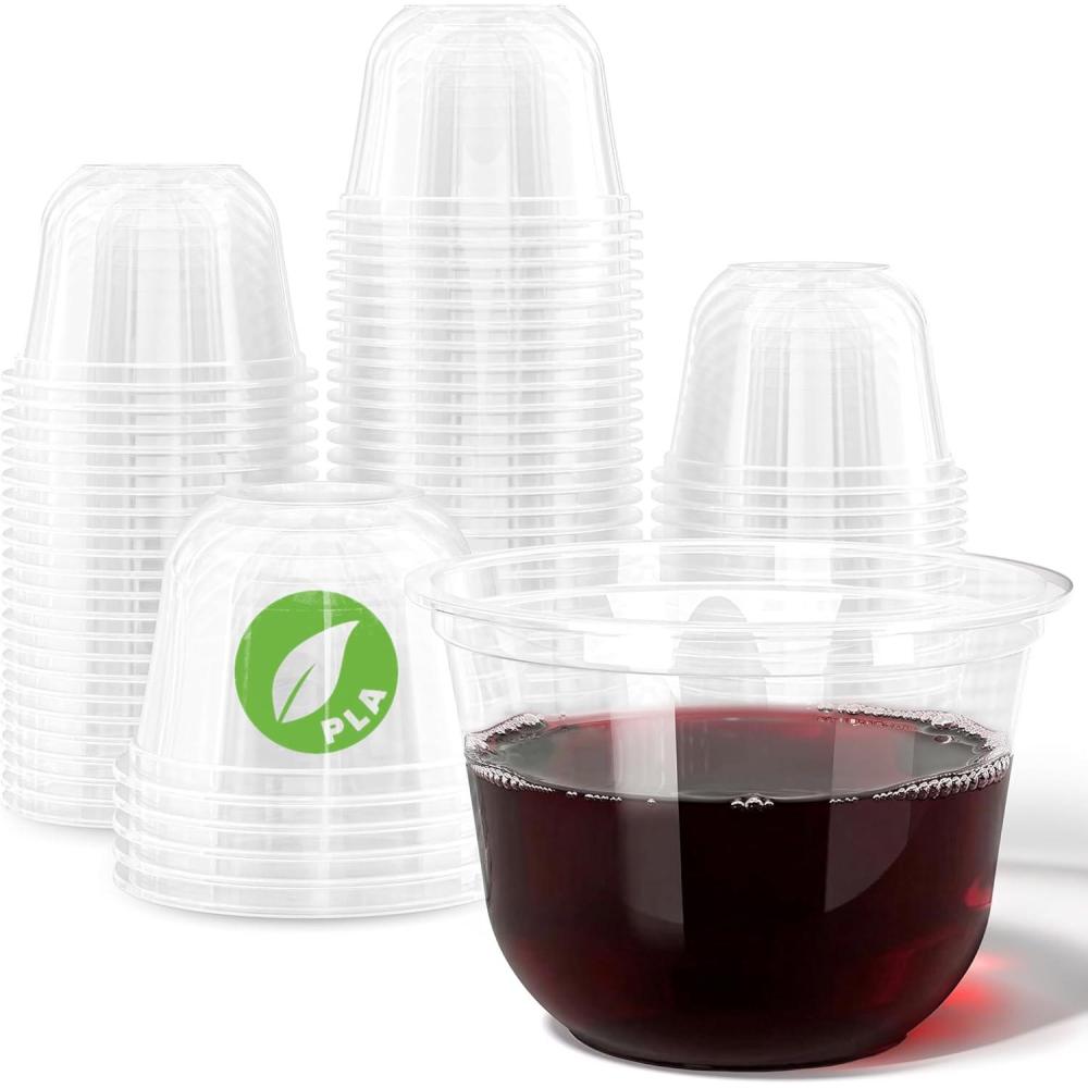 imageStock Your Home 9 oz Clear Cups 50 Pack Disposable Cups for Water Beer and More Stemless Design90 ounces