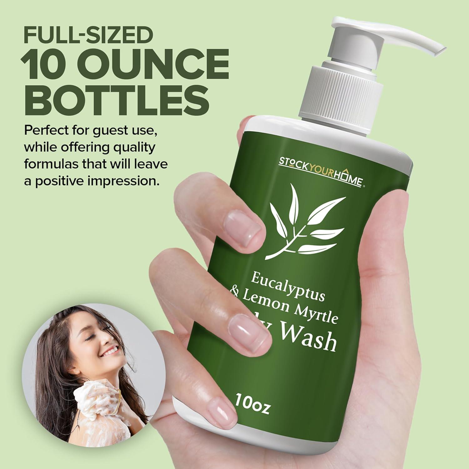 imageShower Essentials Set for Men and Women Includes 10 oz Body Wash Shampoo and Conditioner Hydrating amp Nourishing Shampoo Conditioner Body Wash Set guest bathroom toiletries for HotelsEucalyptus Lemon Myrtle