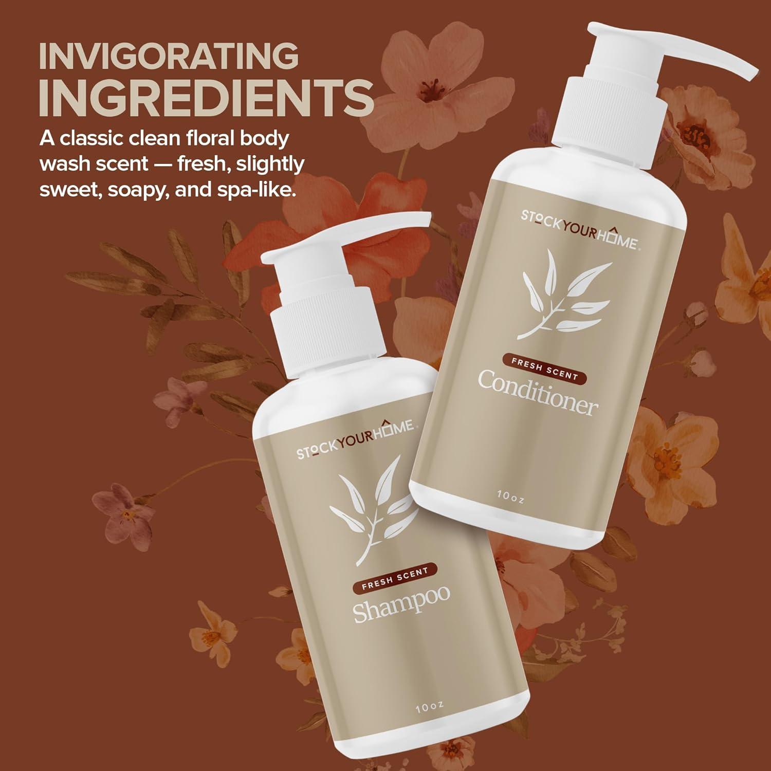 imageShower Essentials Set for Men and Women Includes 10 oz Body Wash Shampoo and Conditioner Hydrating amp Nourishing Shampoo Conditioner Body Wash Set guest bathroom toiletries for HotelsFresh