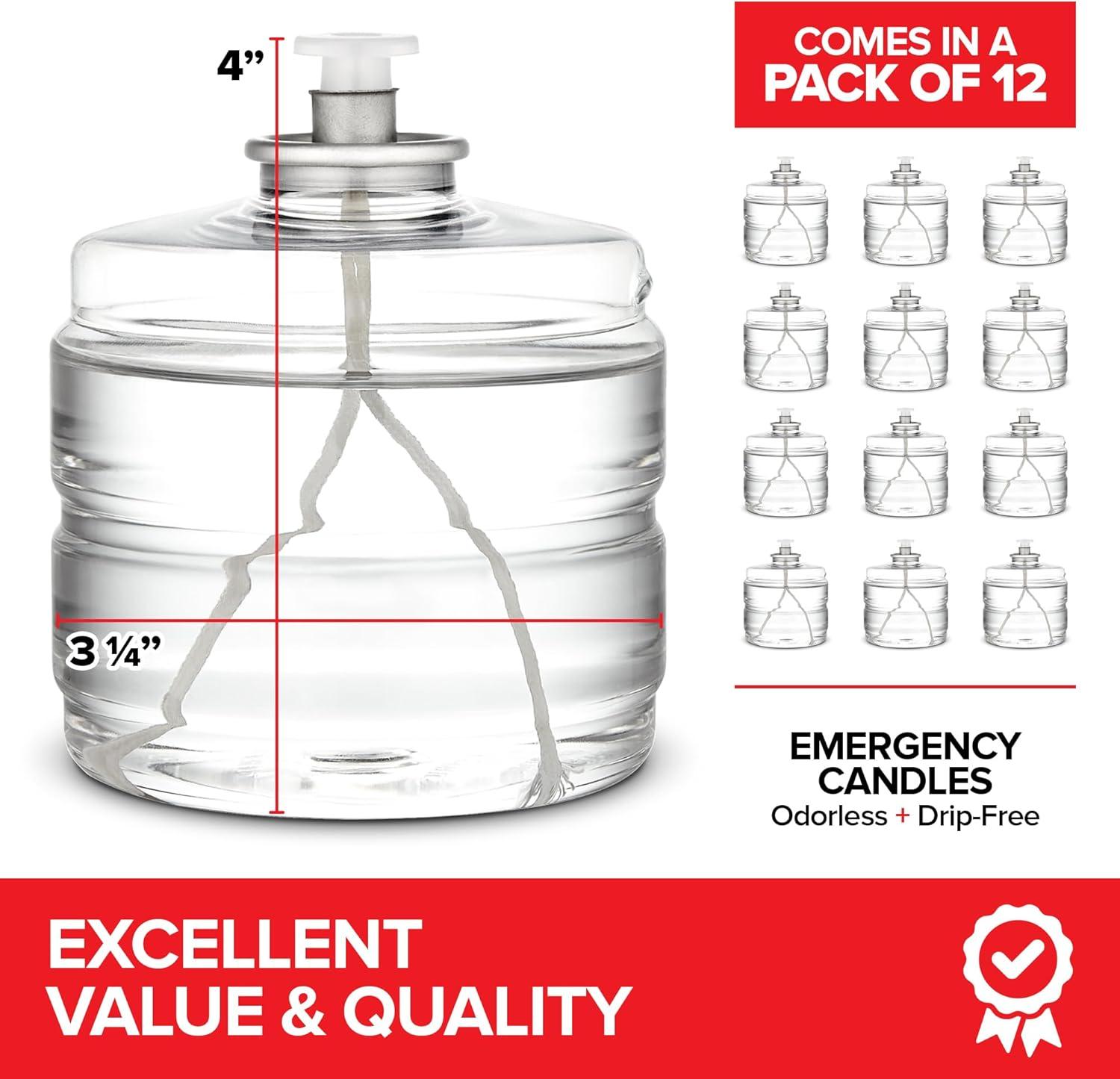 image100 Hour Candles Pack of 12 Long Burning Emergency for Power Outages Storm Preparedness and Camping Liquid Fuel for Survival Supplies12