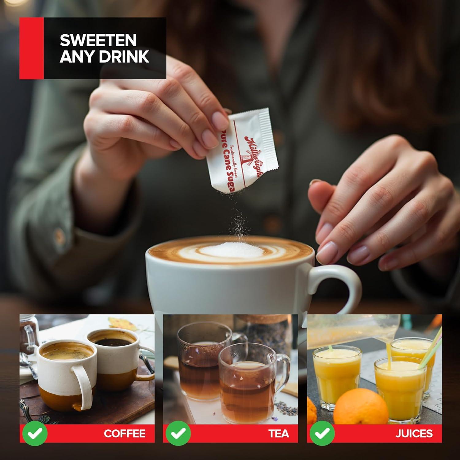 imageBulk Sugar Packets 100 Count Individual Servings of White Sugar Packets for Coffee and Tea Granulated Sugar Packs Great for Restaurants Coffee Shops Offices Schools and More