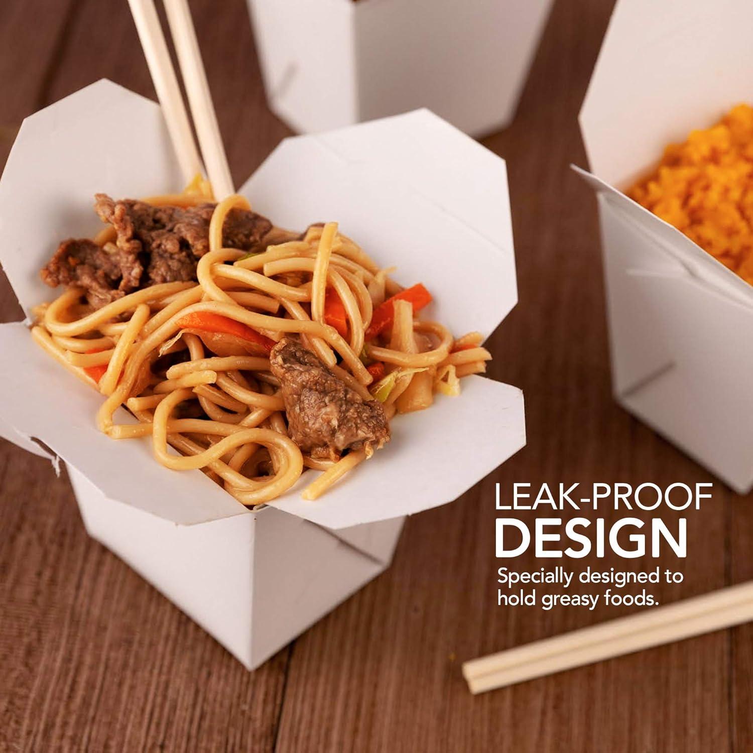 imagePaper Take Out Food Containers 16 Oz Microwaveable White Chinese Takeout Boxes 50 Pack Eco Friendly Disposable Leak and Grease Resistant Travel To Go Food Containers for Restaurants Gift Box16 oz