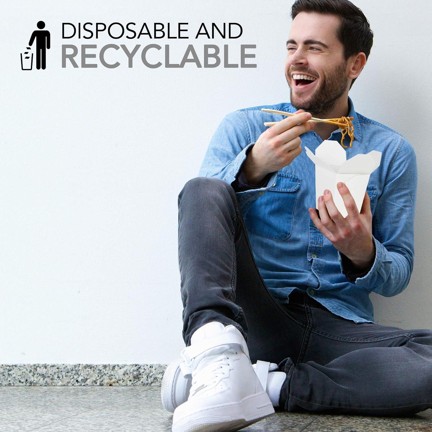 imagePaper Take Out Food Containers 16 Oz Microwaveable White Chinese Takeout Boxes 50 Pack Eco Friendly Disposable Leak and Grease Resistant Travel To Go Food Containers for Restaurants Gift Box16 oz