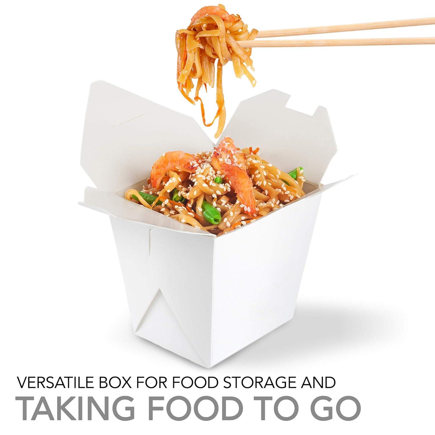 imagePaper Take Out Food Containers 16 Oz Microwaveable White Chinese Takeout Boxes 50 Pack Eco Friendly Disposable Leak and Grease Resistant Travel To Go Food Containers for Restaurants Gift Box16 oz