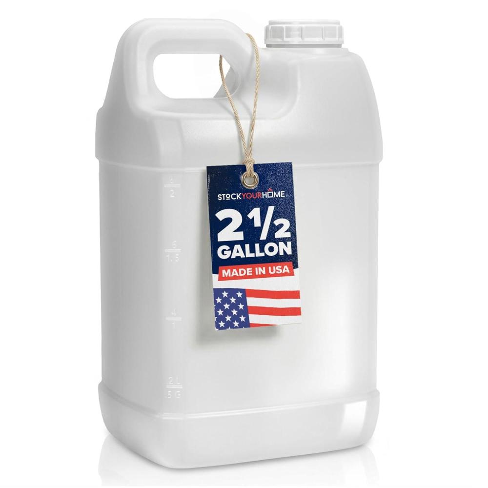 imageStock Your Home 25 Gallon Water Jug Carboy Made in USA HeavyDuty HDPE Water Container with Secure Lid MultiUse for Water Storage Automotive and Industrial Liquids