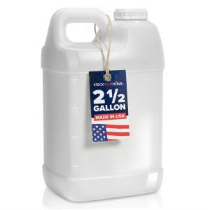 Stock Your Home 2.5 Gallon Water Jug Carboy, Made in USA — Heavy-Duty HDPE Water Container with Secure Lid, Multi-Use for Water Storage, Automotive, and Industrial Liquids