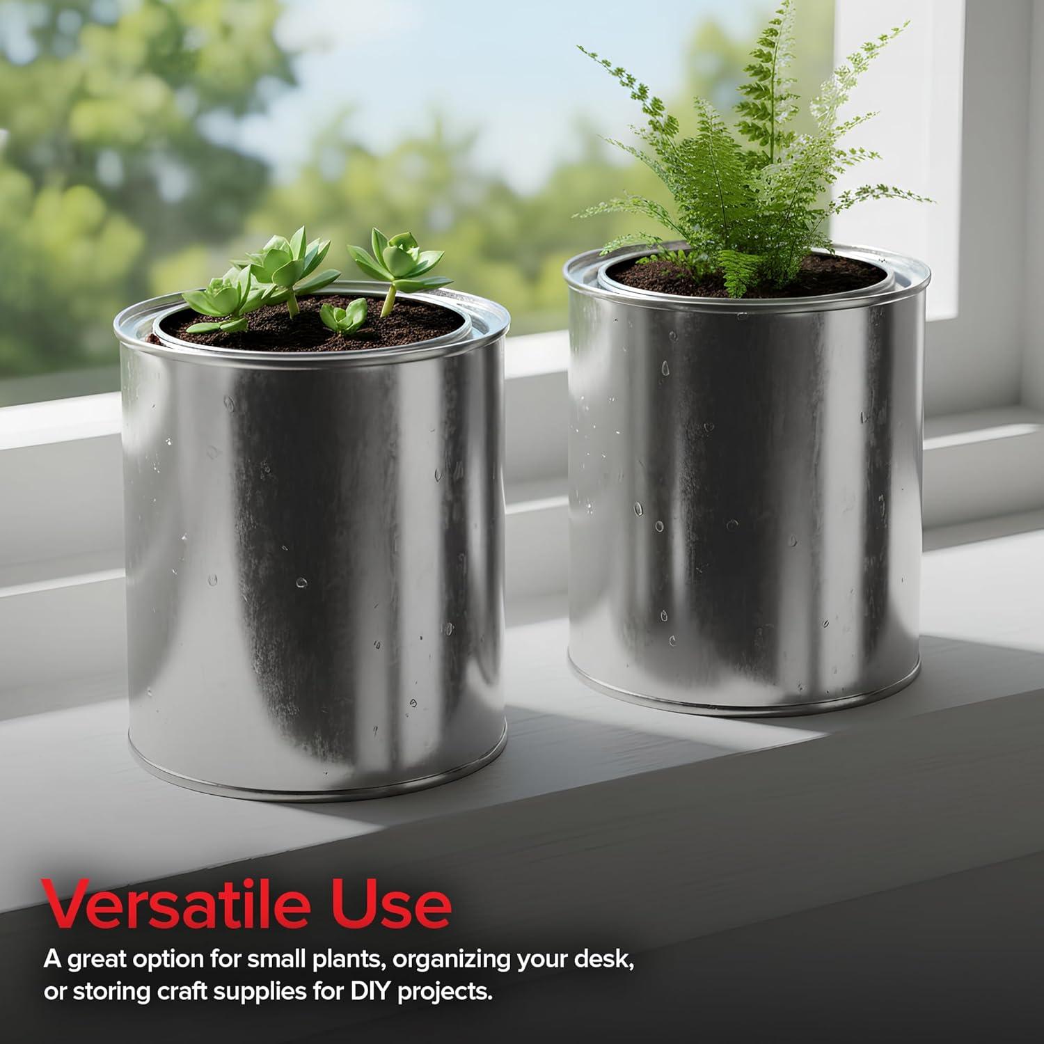 imageStock Your Home 1 Quart Unlined Metal Paint Cans with Lids 4 Pack Empty Quart Paint Cans for Storage Mixing Touch Ups and Crafts Made in USA Metal Buckets with Friction Fit Lids4 Pack