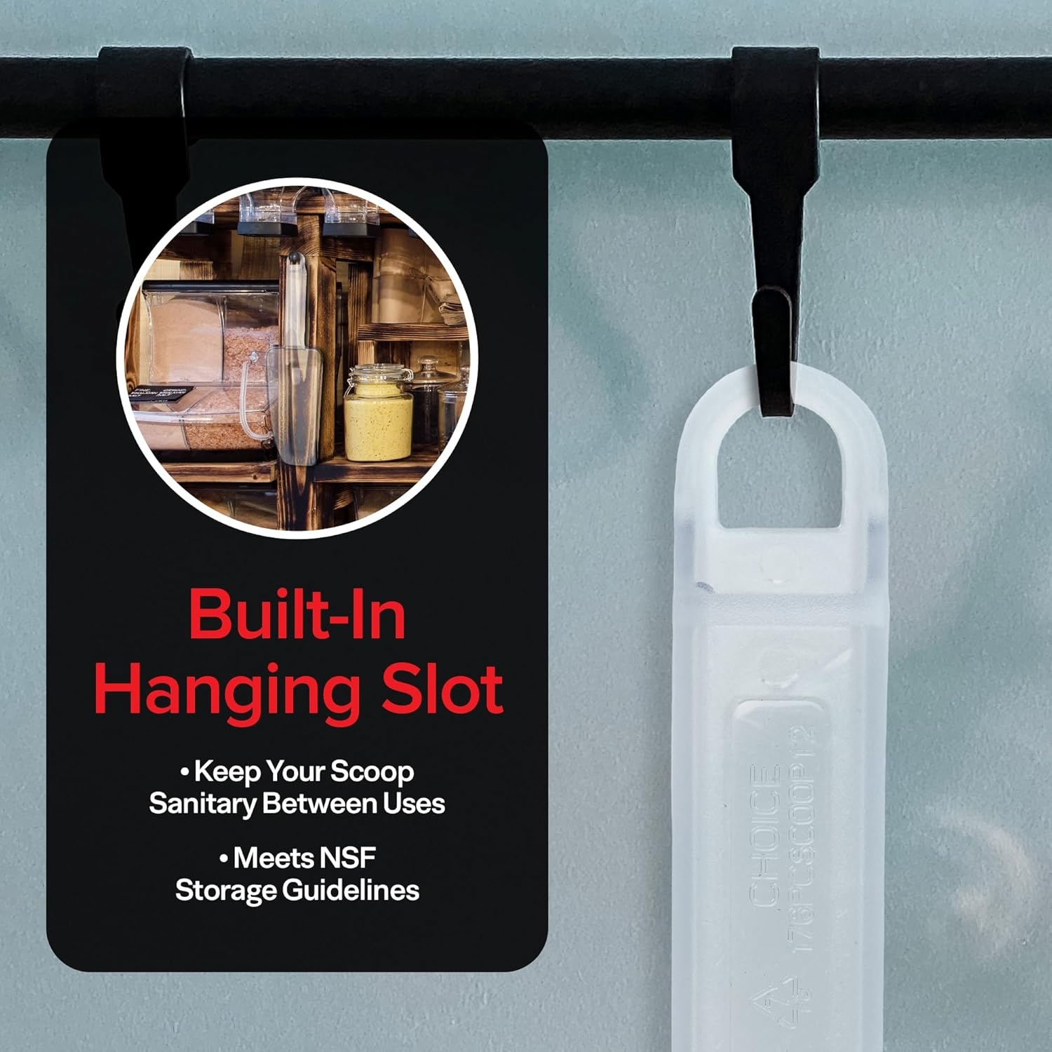 image:imageIce Scoop for Freezer 12 oz Clear Plastic Ice Scooper NSF Certified Foodservice Utility Scoop Beveled Edge Hanging Slot Bar Scoop Ice Bin Ice Machine Candy Popcorn Cocktail