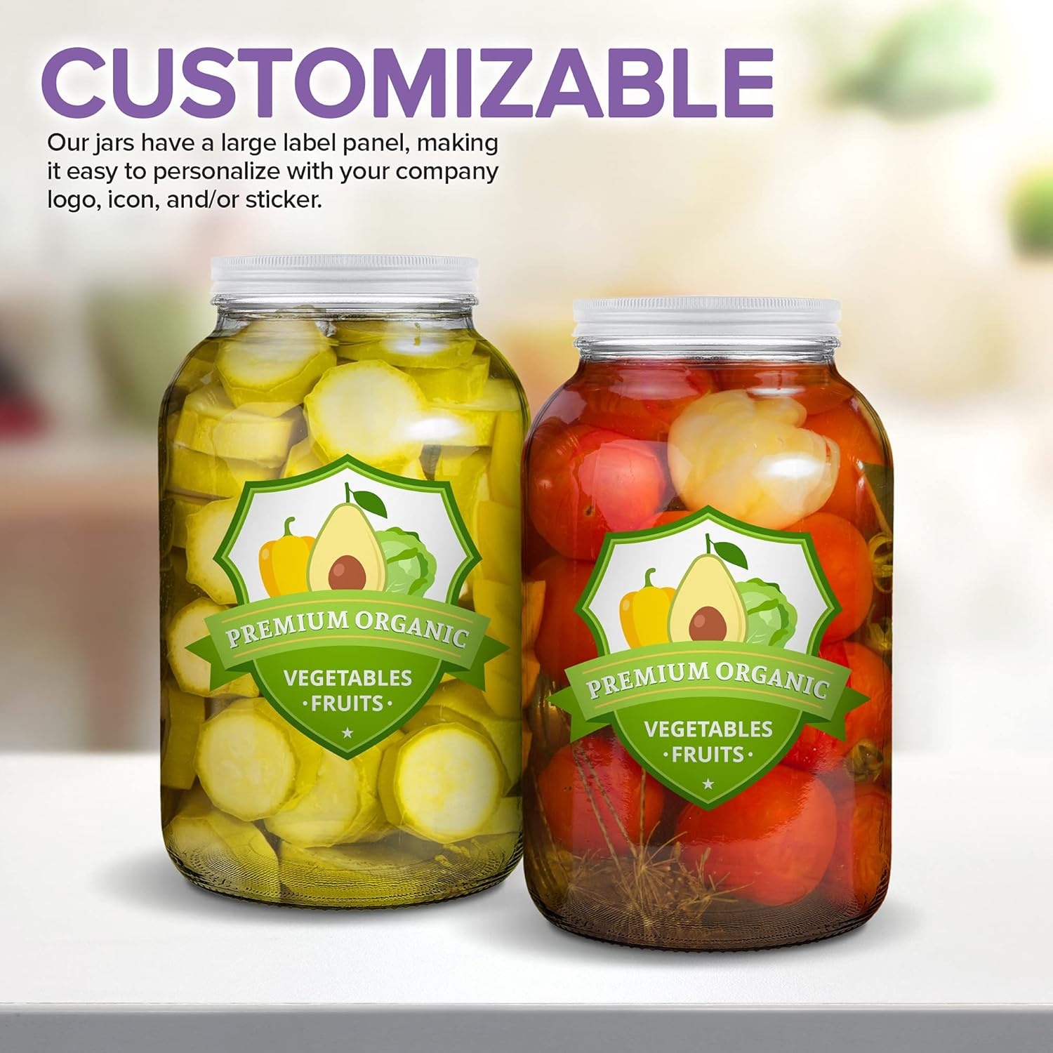 image:imageStock Your Home Gallon Glass Jar with Metal Lid 2 Pack 128 Ounce Airtight amp Odor Proof Pickling amp Canning Jars for Kombucha Sun Tea Fruits Food Grade Jars for Dried Goods Sugar Flour