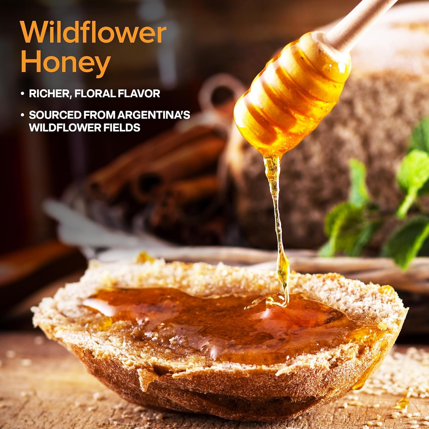 image:imageStock Your Home Pure Wildflower Honey 60 lbs 5 Gallon Bulk Honey Bucket with Easy Pop Out Pour Spout Kosher Gluten Free For Mead Making Home Brewing Food Service