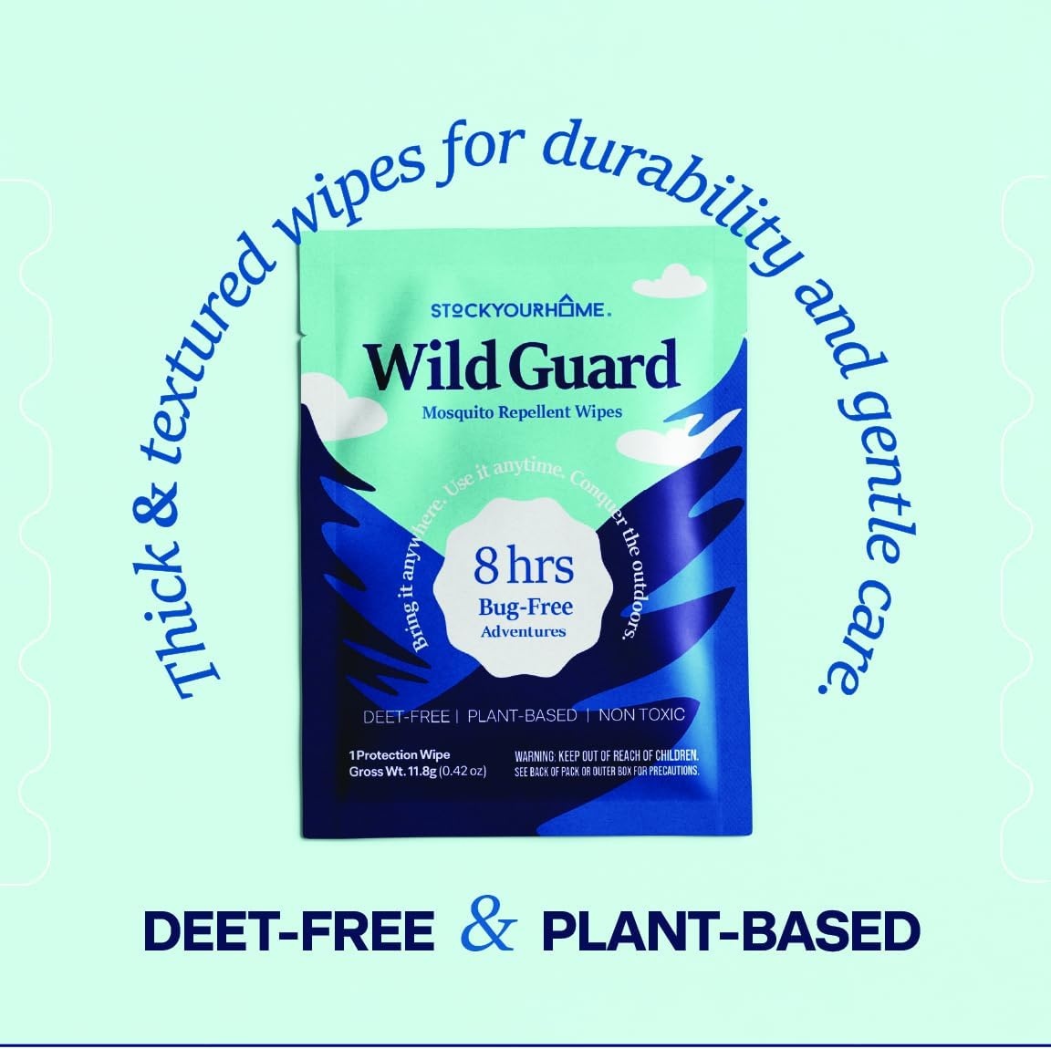 image:imageWild Guard Mosquito Repellent Wipes 15 Pack DEETFree Travel Size PlantBased InsectRepelling Wipes Individually Wrapped for Outdoor Use Camping Hiking TravelFriendly15 Pack