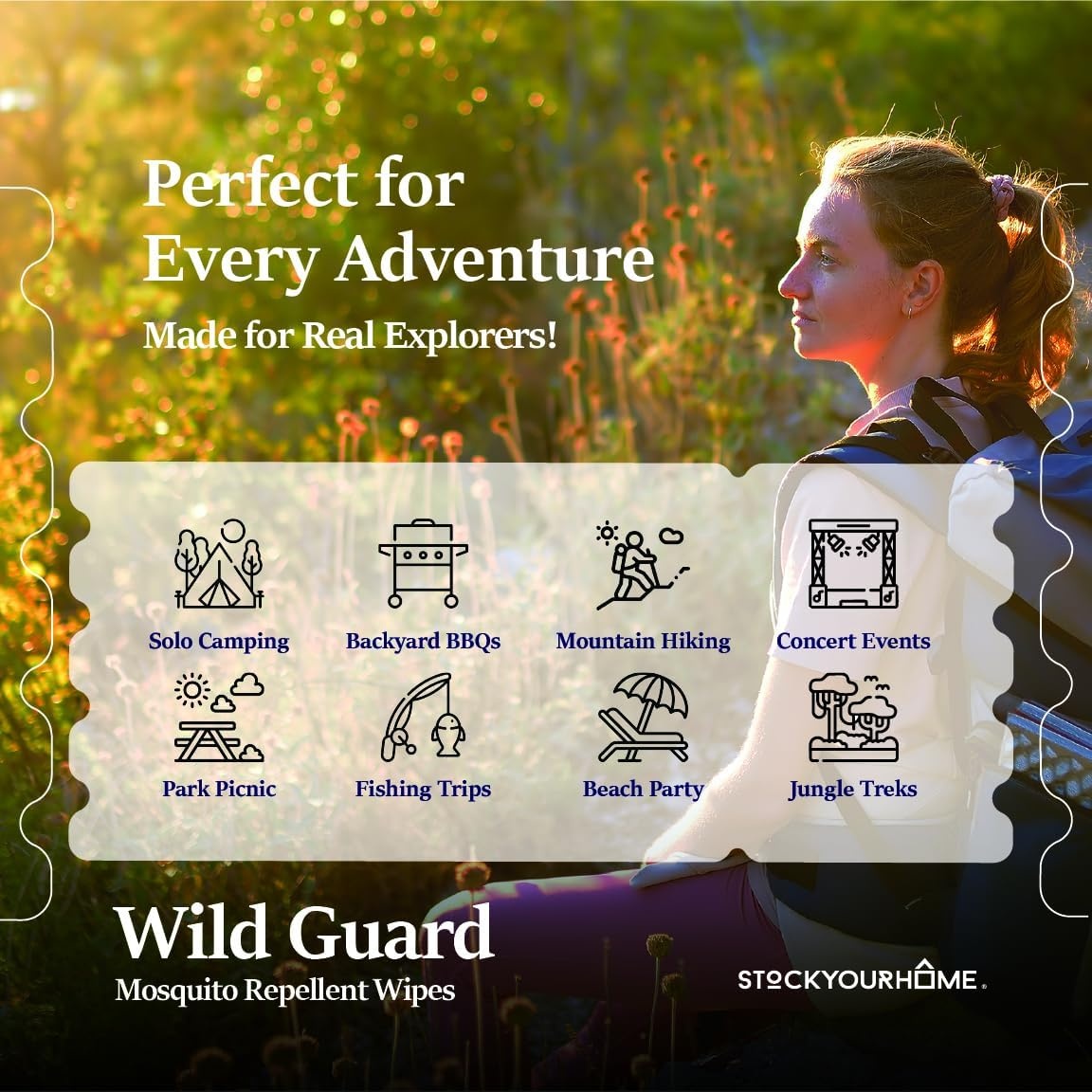 image:imageWild Guard Mosquito Repellent Wipes 15 Pack DEETFree Travel Size PlantBased InsectRepelling Wipes Individually Wrapped for Outdoor Use Camping Hiking TravelFriendly15 Pack