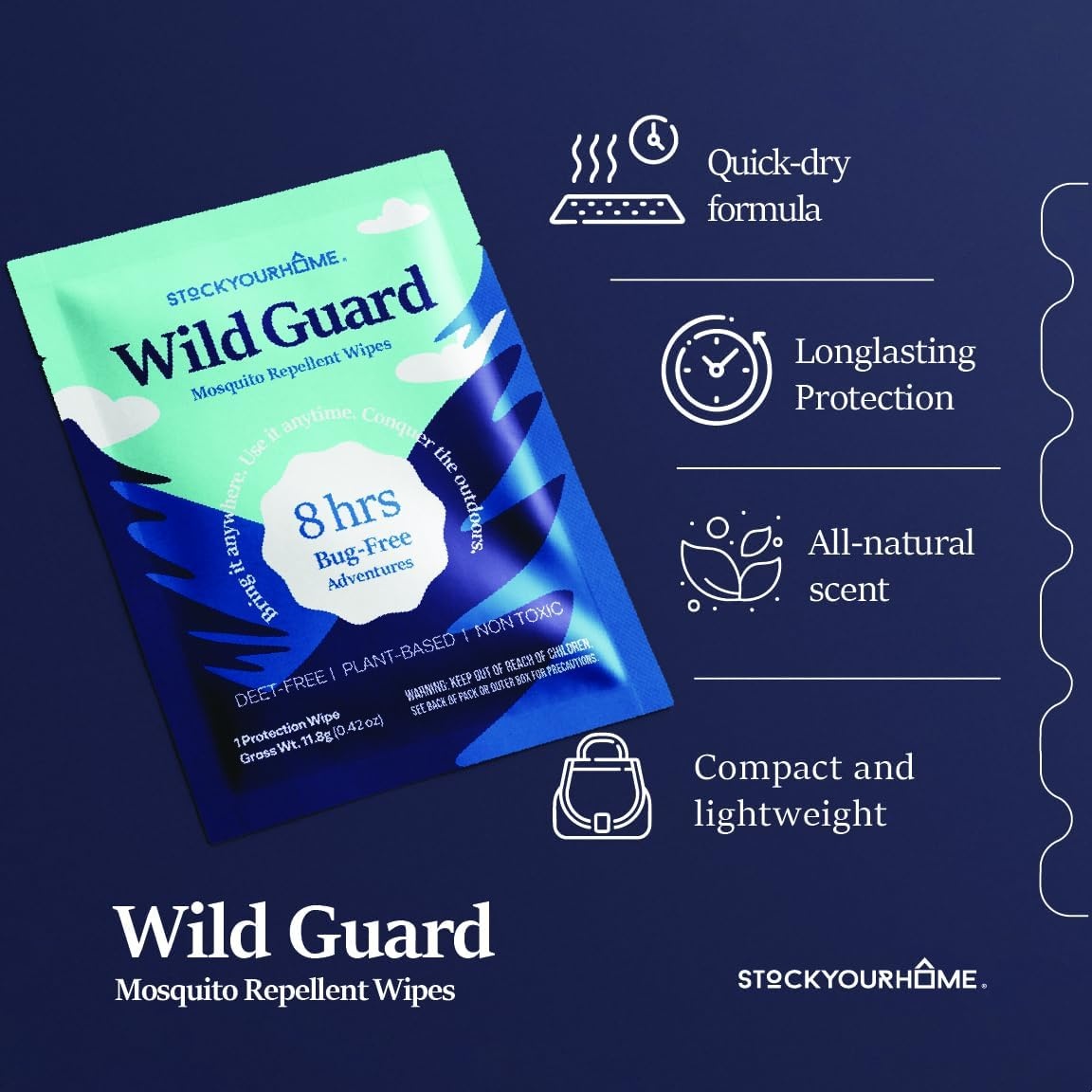 image:imageWild Guard Mosquito Repellent Wipes 15 Pack DEETFree Travel Size PlantBased InsectRepelling Wipes Individually Wrapped for Outdoor Use Camping Hiking TravelFriendly15 Pack