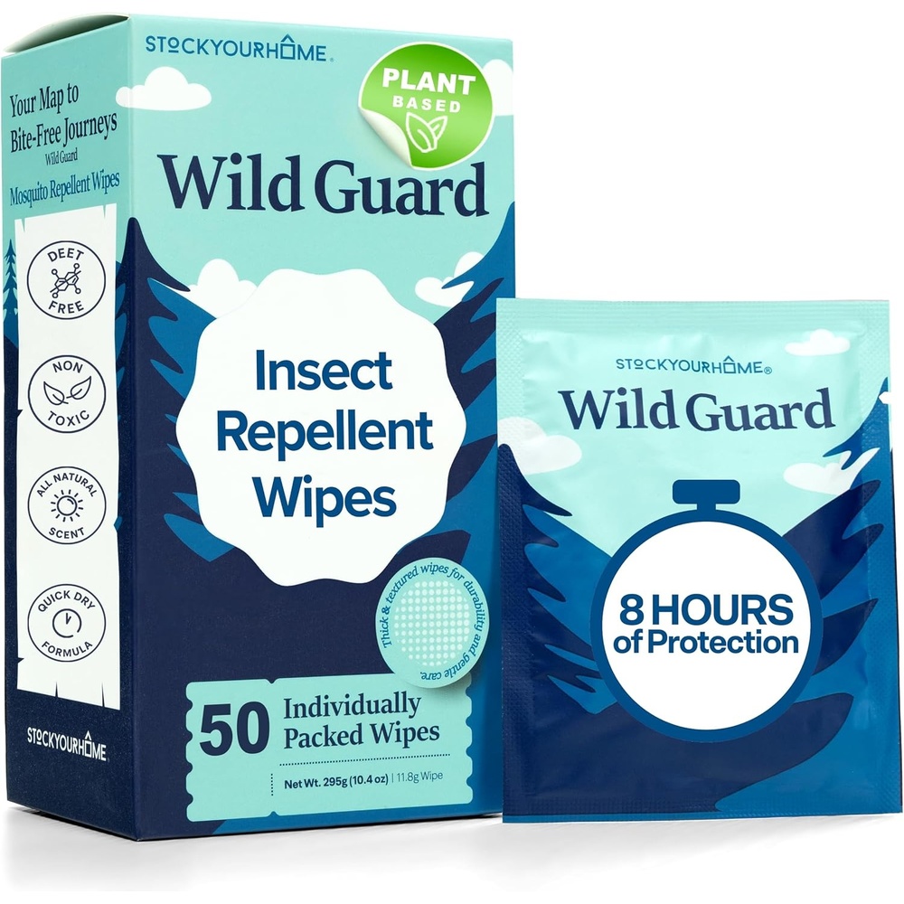 image:imageWild Guard Mosquito Repellent Wipes 15 Pack DEETFree Travel Size  PlantBased InsectRepelling Wipes Individually Wrapped for Outdoor Use Camping Hiking TravelFriendly50 Pack