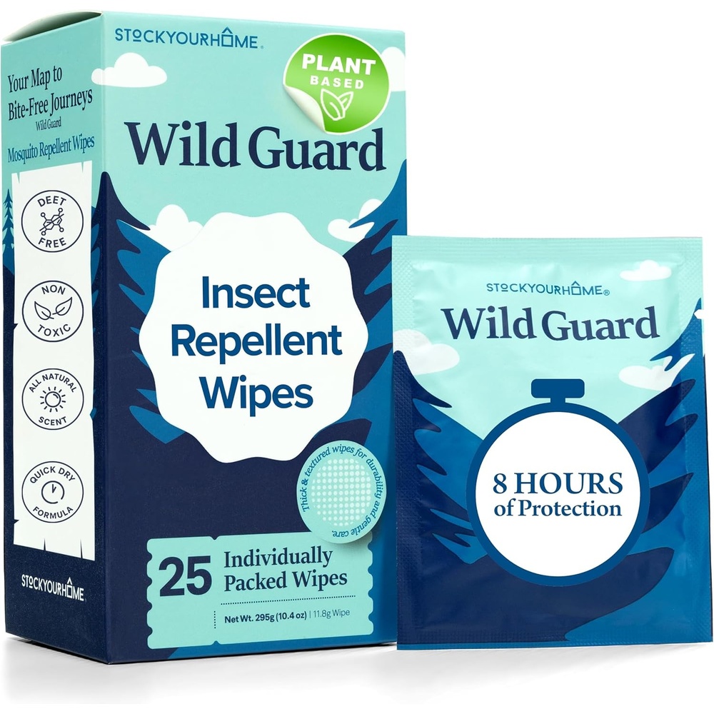 image:imageWild Guard Mosquito Repellent Wipes 15 Pack DEETFree Travel Size PlantBased InsectRepelling Wipes Individually Wrapped for Outdoor Use Camping Hiking TravelFriendly25 Pack