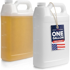 Stock Your Home 1 Gallon Water Jug, (2 Pack), Empty Gallon Container | Water Storage, Food Grade, Heavy-Duty HDPE, Leak Proof Cap, Graduation Marks, Multi-Use, Made In USA, BPA Free