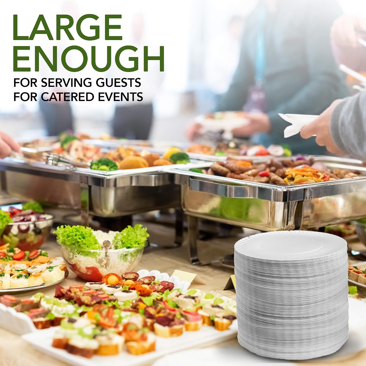 image:imageStock Your Home 9Inch Paper Plates Uncoated Everyday Disposable Plates 9 Paper Plate Bulk White 400 Count100