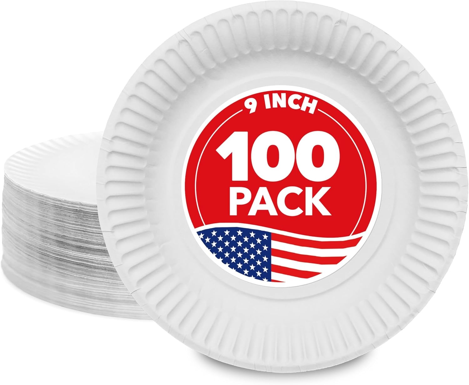 image:imageStock Your Home 9Inch Paper Plates Uncoated Everyday Disposable Plates 9 Paper Plate Bulk White 400 Count100