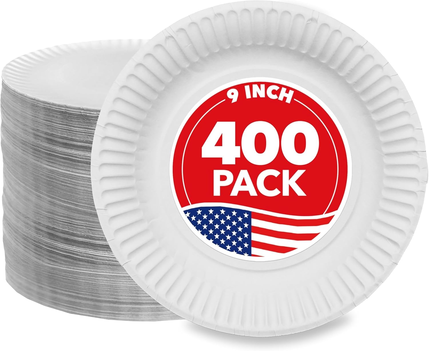 image:imageStock Your Home 9Inch Paper Plates Uncoated Everyday Disposable Plates 9 Paper Plate Bulk White 400 Count400