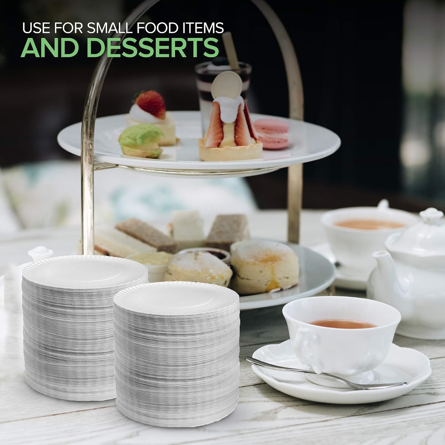 image:imageStock Your Home 9Inch Paper Plates Uncoated Everyday Disposable Plates 9 Paper Plate Bulk White 400 Count400