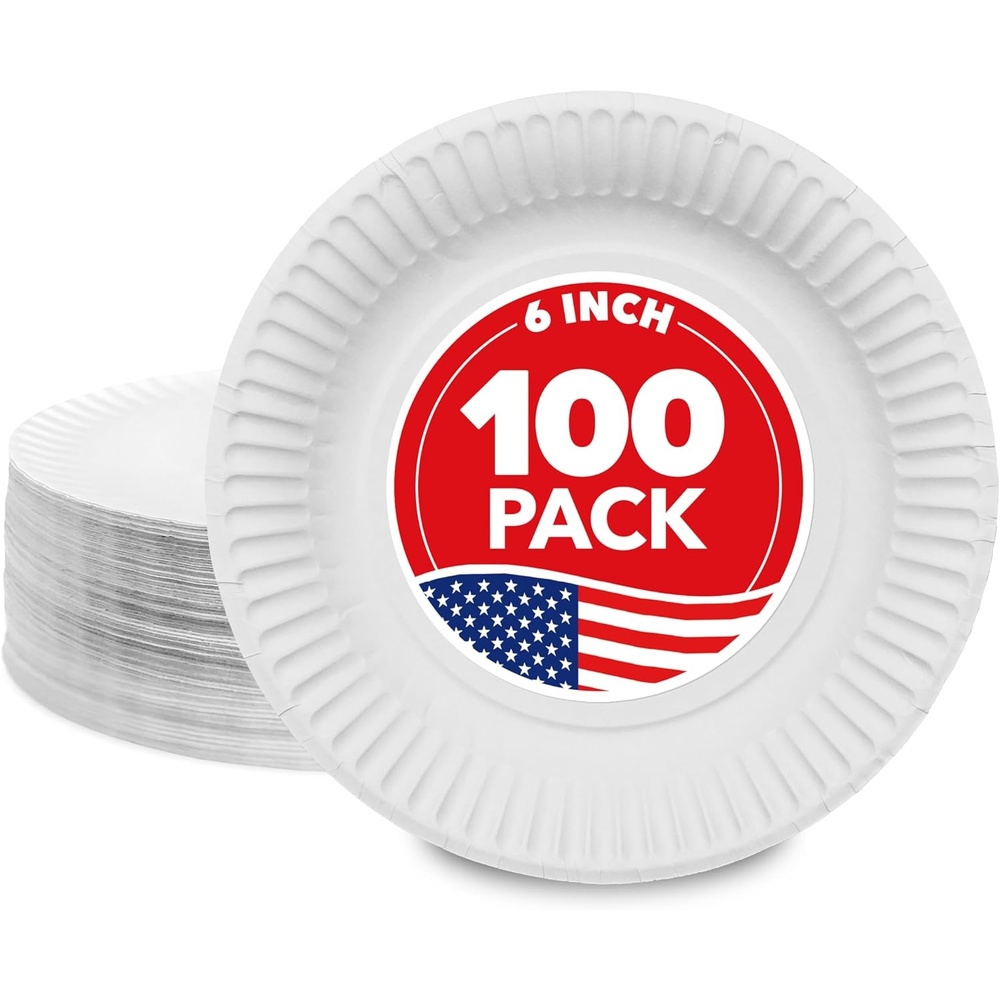 image:imageStock Your Home 9Inch Paper Plates Uncoated Everyday Disposable Plates 9 Paper Plate Bulk White 400 Count100