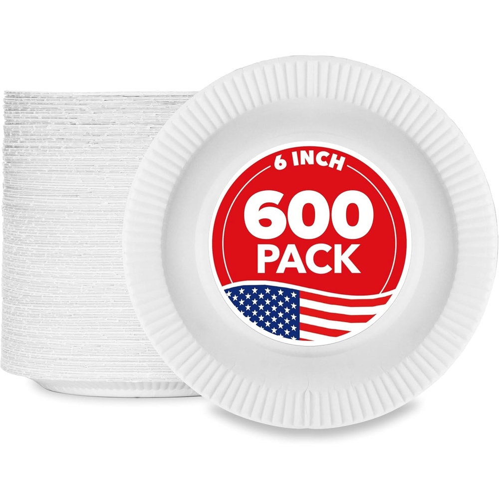image:imageStock Your Home 9Inch Paper Plates Uncoated Everyday Disposable Plates 9 Paper Plate Bulk White 400 Count600