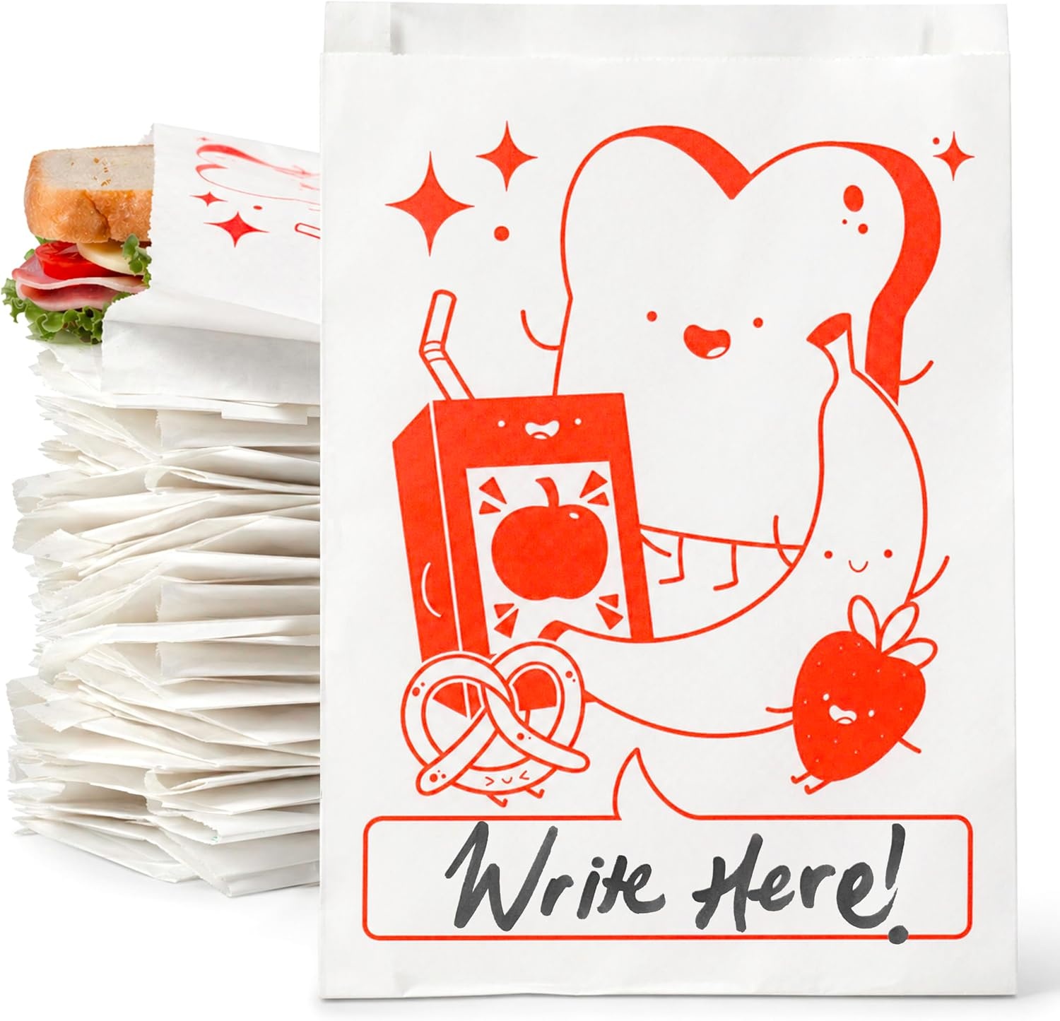 image:imageStock Your Home Paper Sandwich Bags 100 Count Paper Snack BagsLunch Friends