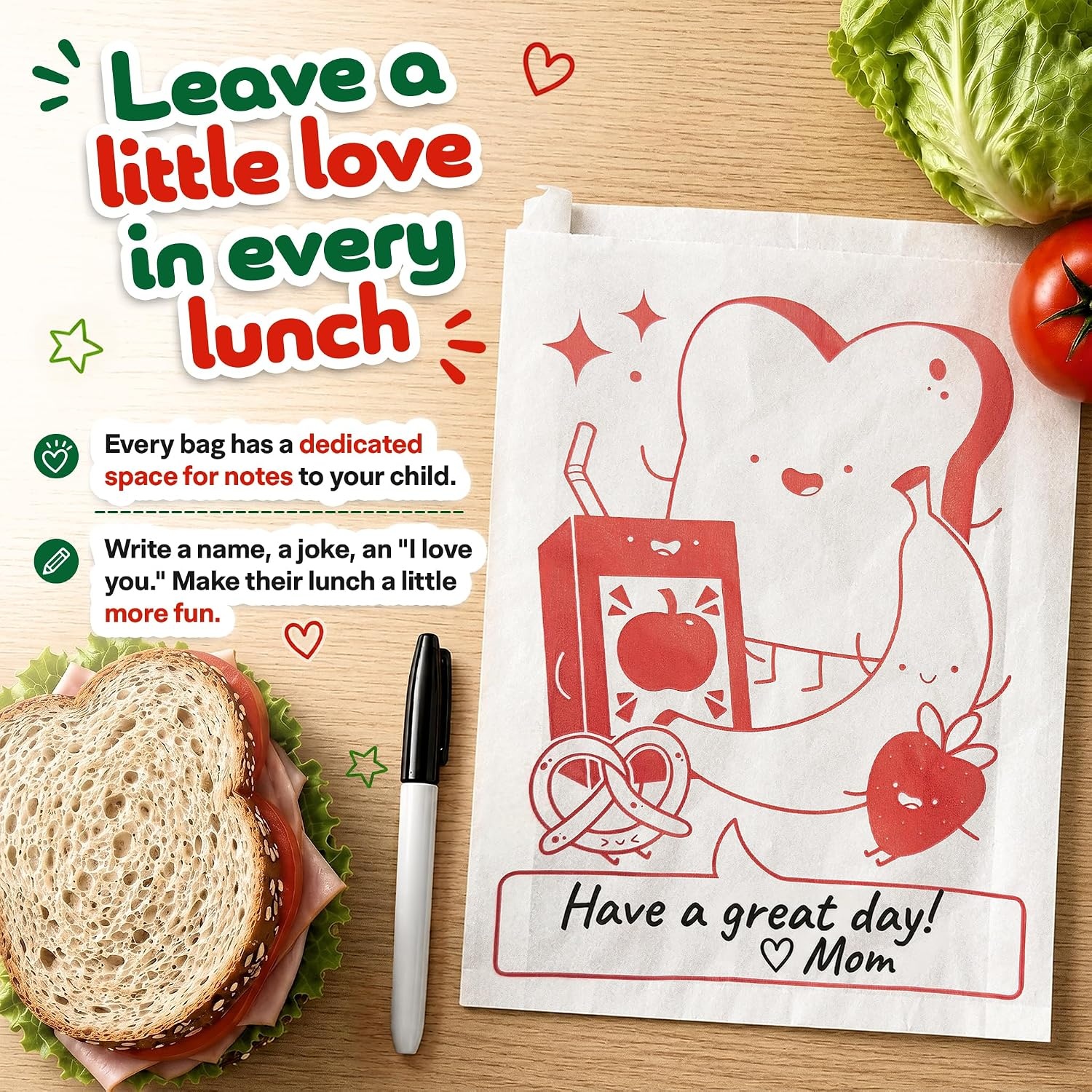 image:imageStock Your Home Paper Sandwich Bags 200 Count Paper Snack BagsLunch Friends