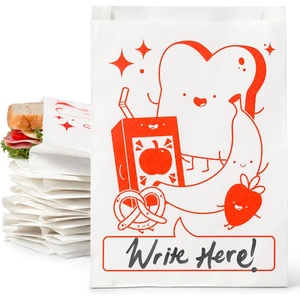 Stock Your Home Paper Sandwich Bags, 100 Count Paper Snack Bags(Lunch Friends)