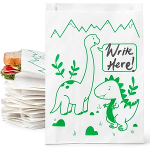 Stock Your Home Paper Sandwich Bags, 200 Count Paper Snack Bags(Dinosaur Friends)
