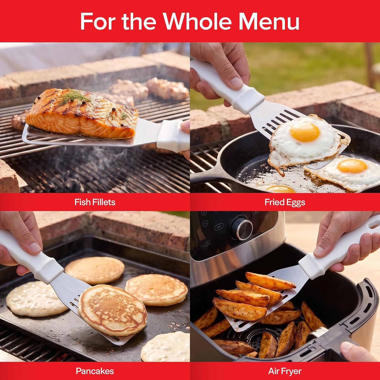 image:imageStock Your Home Fish Spatula 12 Inch Stainless Steel Slotted Spatula