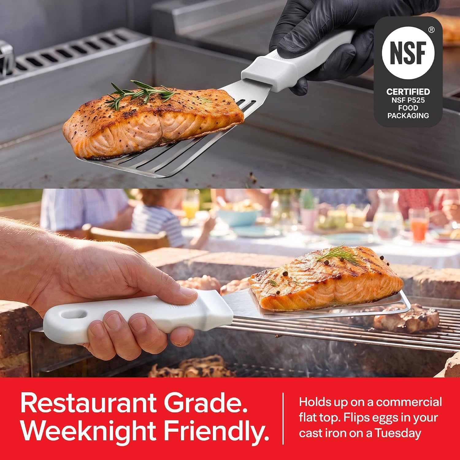 image:imageStock Your Home Fish Spatula 12 Inch Stainless Steel Slotted Spatula