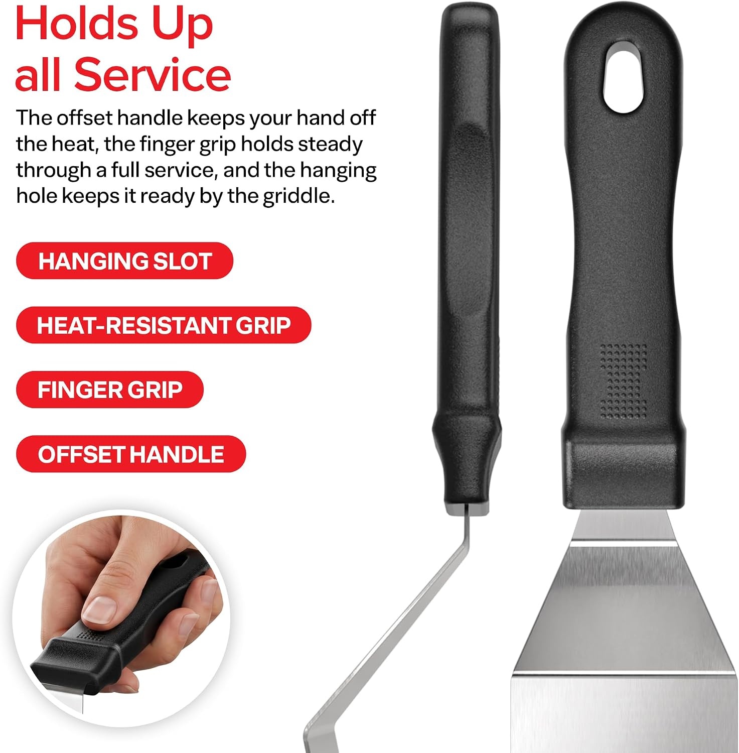 image:imageStock Your Home Griddle Spatula 8 x 3 Blade Stainless Steel Long Spatula