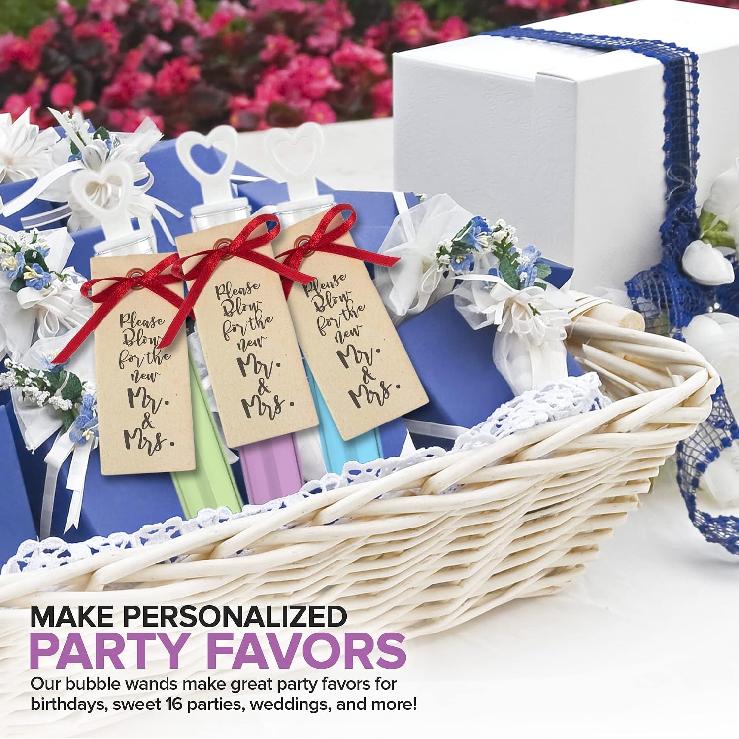 image:imageWedding Bubbles Bulk White Heart Top Wands 50 Count Individual Mini Bubble Wand Favors for Weddings Celebration Party Favor for Guests Stock Your Home