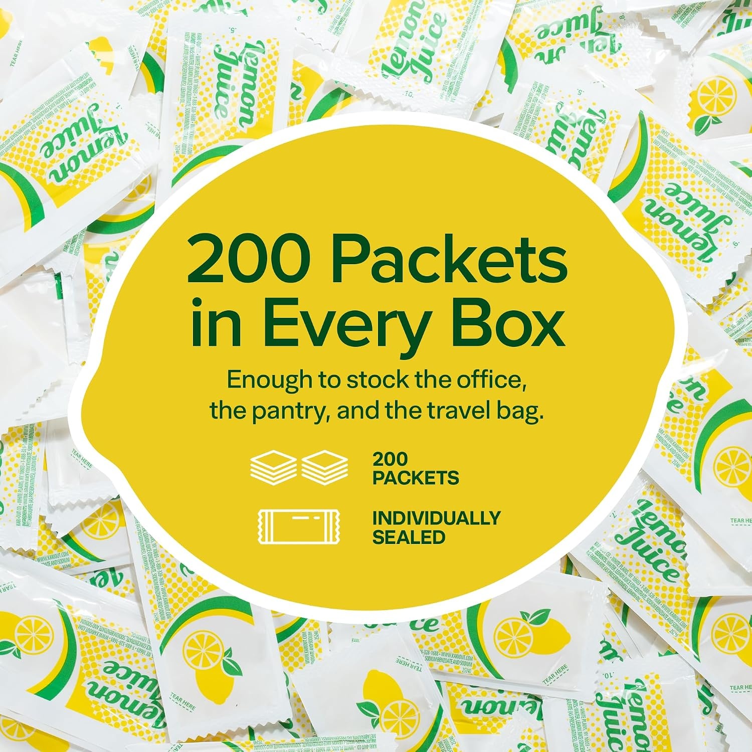image:imageStock Your Home Lemon Juice Packets 200 Count 100 Lemon Juice