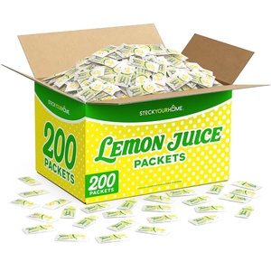 Stock Your Home Lemon Juice Packets, 200 Count, 100% Lemon Juice