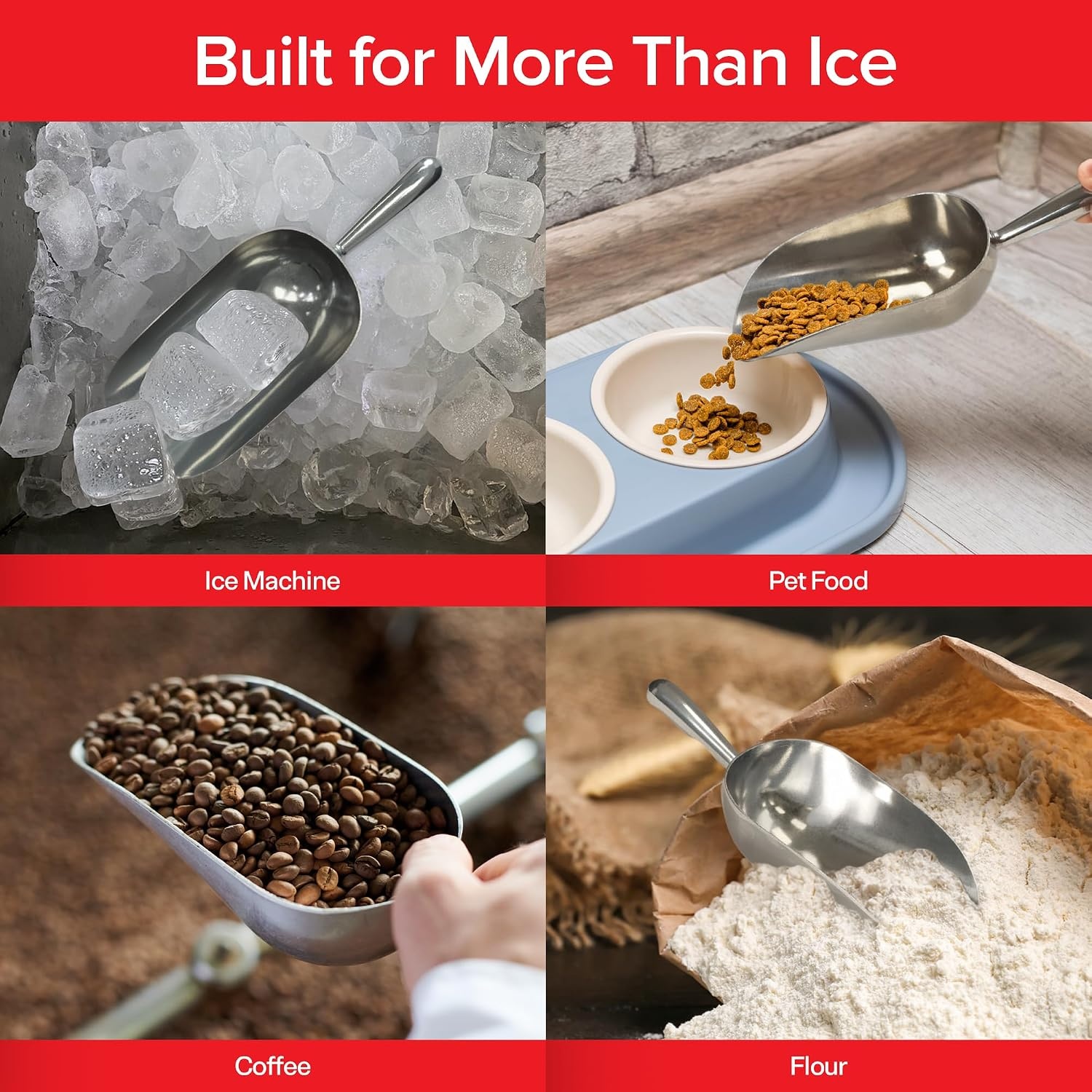 image:imageStock Your Home 85 oz Metal Ice Scoop Large Ice Scoop Hand Wash Only12 oz