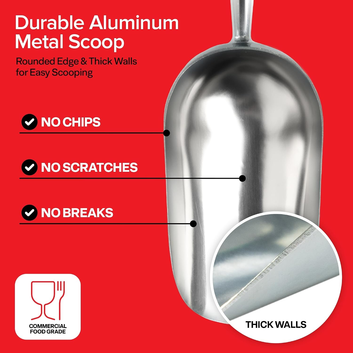 image:imageStock Your Home 85 oz Metal Ice Scoop Large Ice Scoop Hand Wash Only12 oz