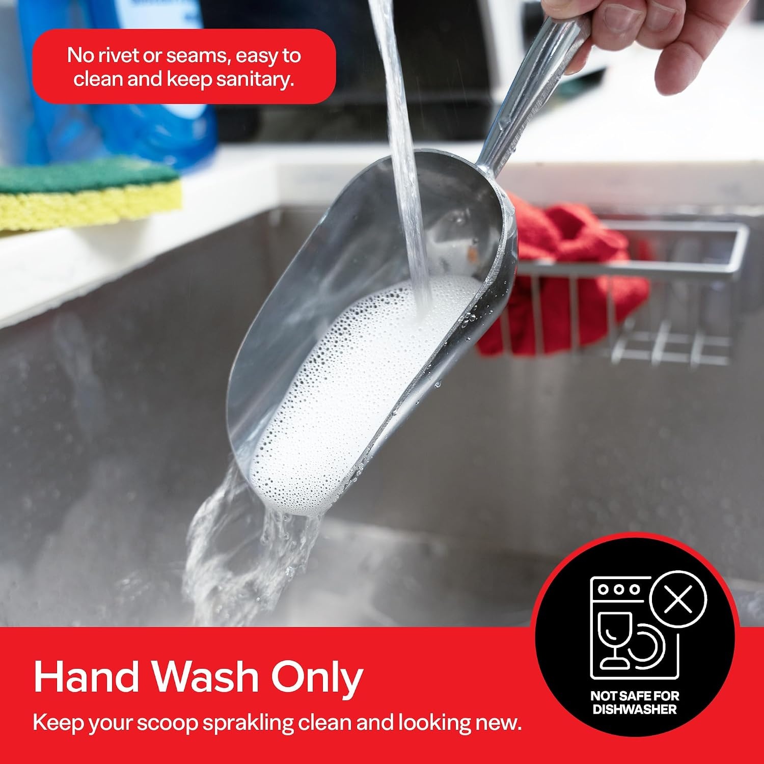 image:imageStock Your Home 85 oz Metal Ice Scoop Large Ice Scoop Hand Wash Only12 oz