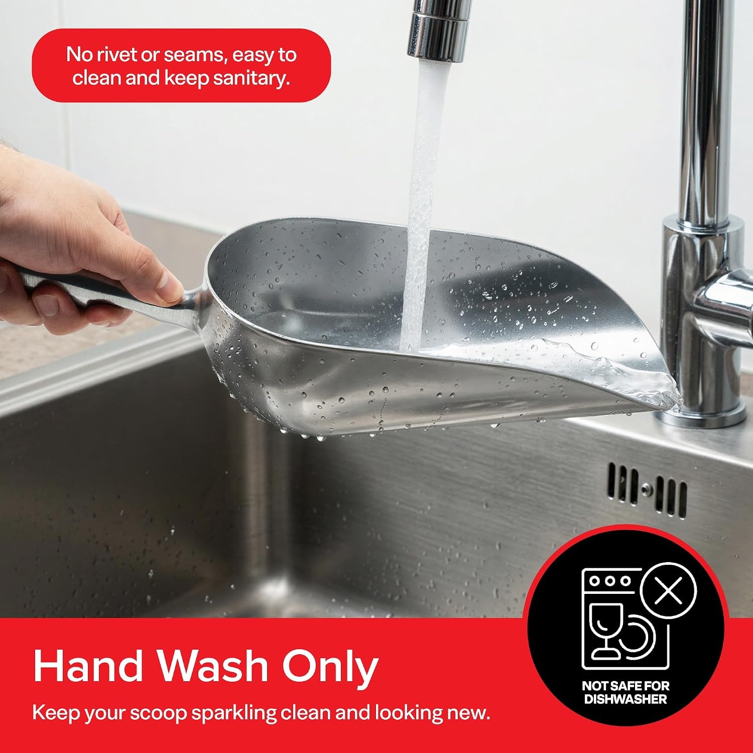 image:imageStock Your Home 85 oz Metal Ice Scoop Large Ice Scoop Hand Wash Only58 oz