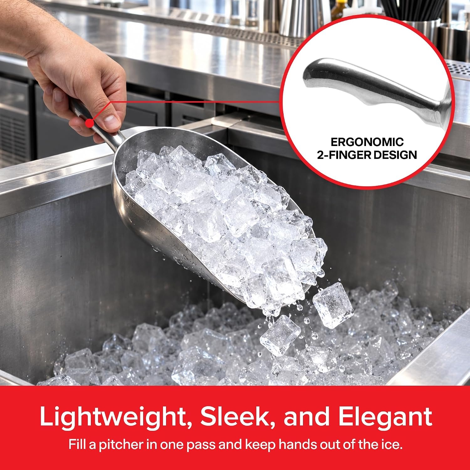 image:imageStock Your Home 85 oz Metal Ice Scoop Large Ice Scoop Hand Wash Only58 oz
