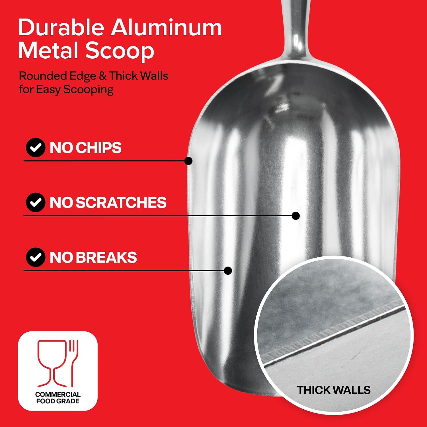 image:imageStock Your Home 85 oz Metal Ice Scoop Large Ice Scoop Hand Wash Only58 oz