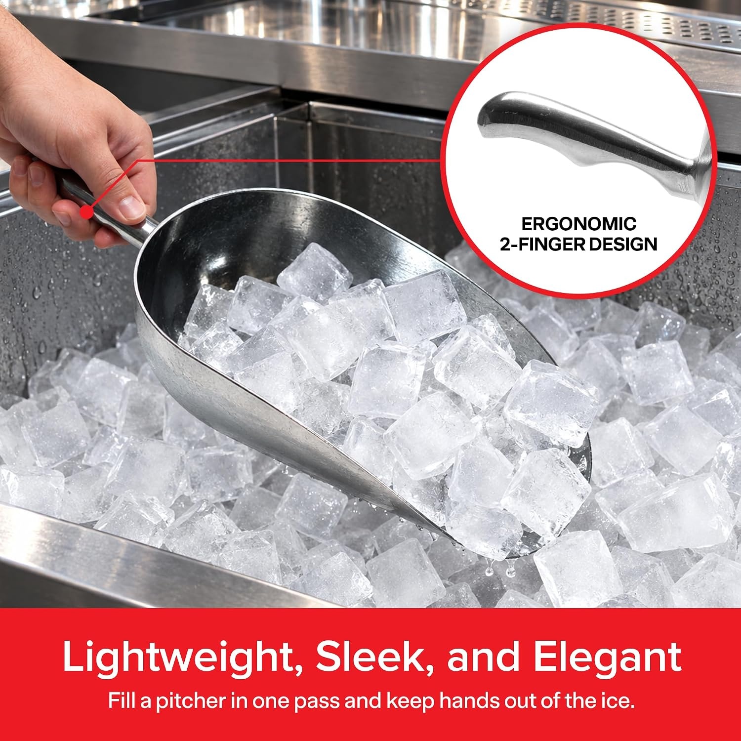 image:imageStock Your Home 85 oz Metal Ice Scoop Large Ice Scoop Hand Wash Only85 oz