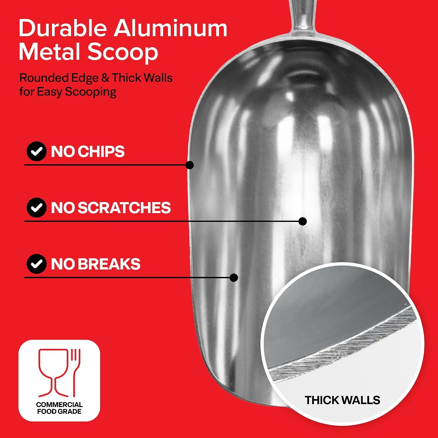 image:imageStock Your Home 85 oz Metal Ice Scoop Large Ice Scoop Hand Wash Only85 oz