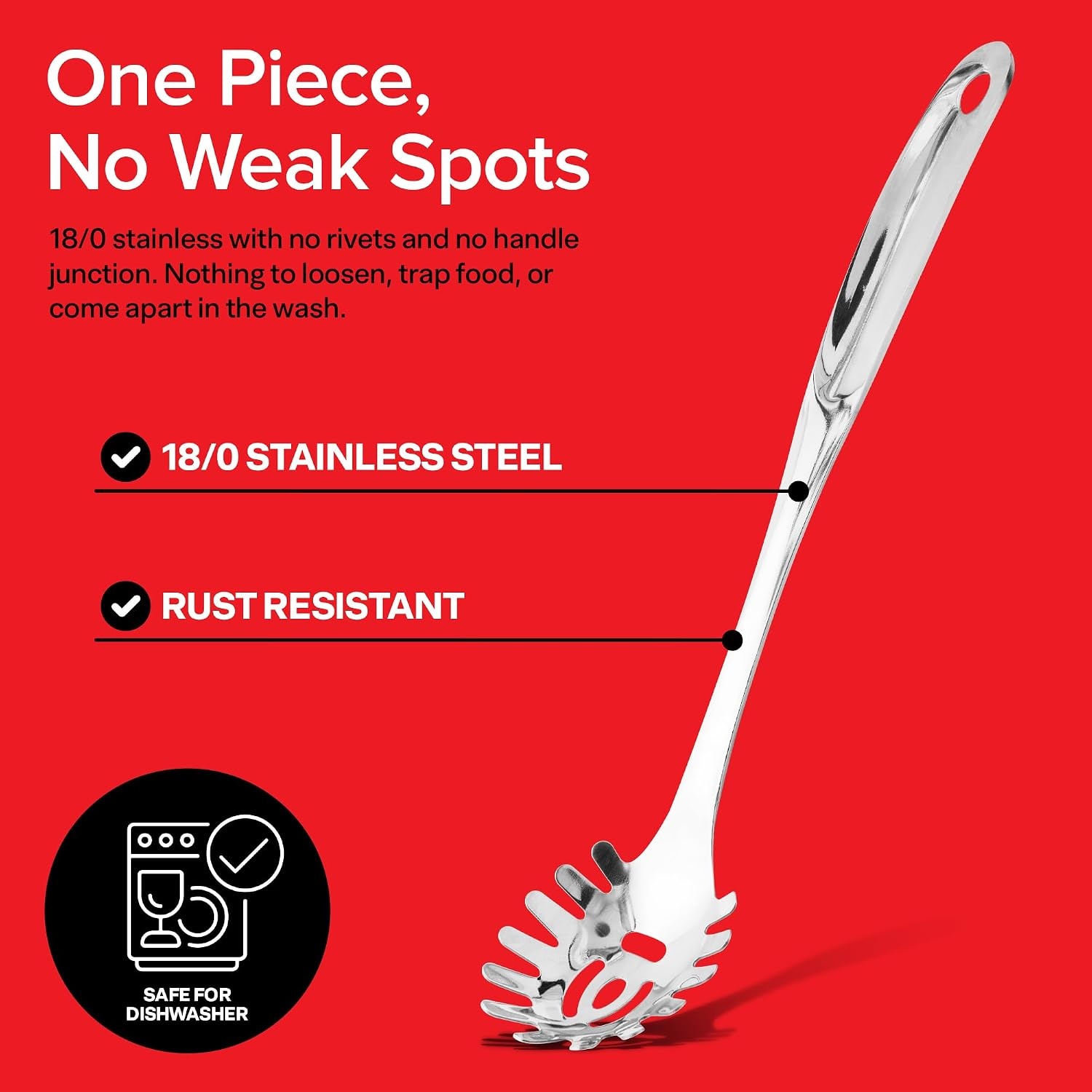 image:imageStock Your Home Pasta Fork 13 Inch Stainless Steel Pasta Spoon Slotted